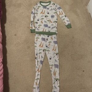 Little Sleepies Animal Print Pajama Set with Green Accents